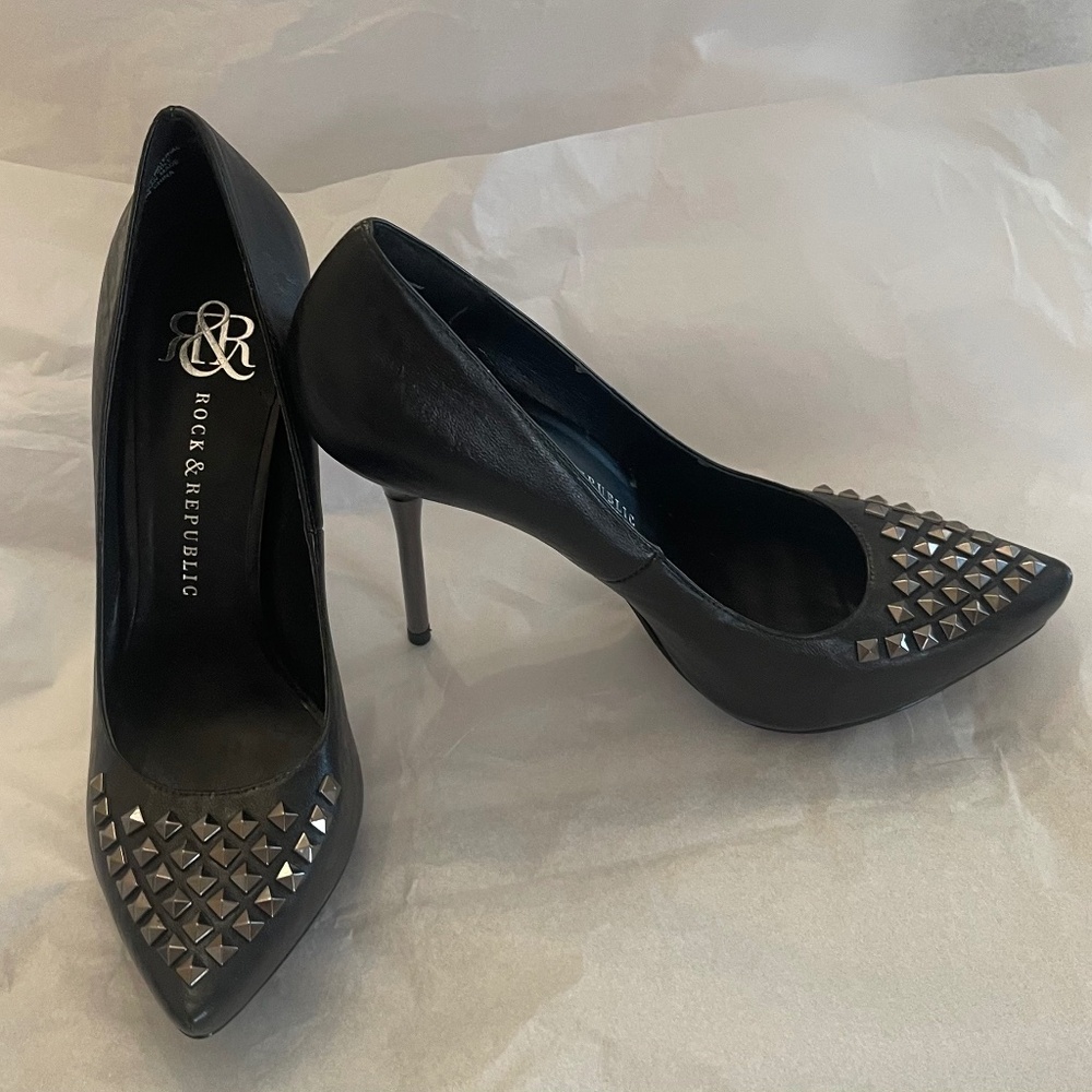Brand New! Y2K Rock & Republic NIKA Spiked Studded Heels Size 38.5